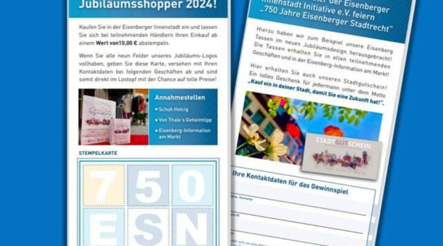 750 Stadtrecht Eisenberg- Eisenberg sucht den Jubiläumsshopper